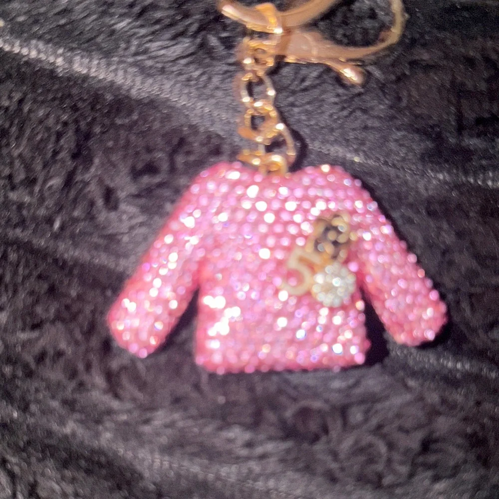 Elegant Glitter Keychain Set - Blue and Gold